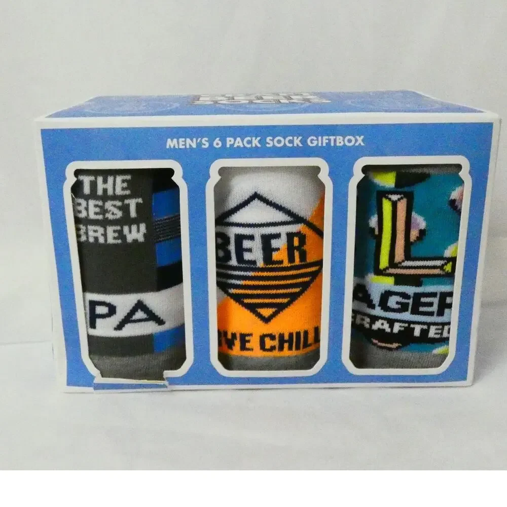 Orrsum Craft Beer Men's Socks US 8-12 Set of 6 Different Brands Packaged New